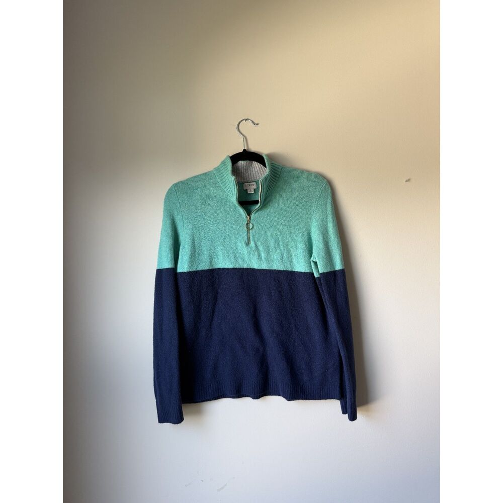 J.Crew Colorblock Quarterzip - Picture 1 of 7